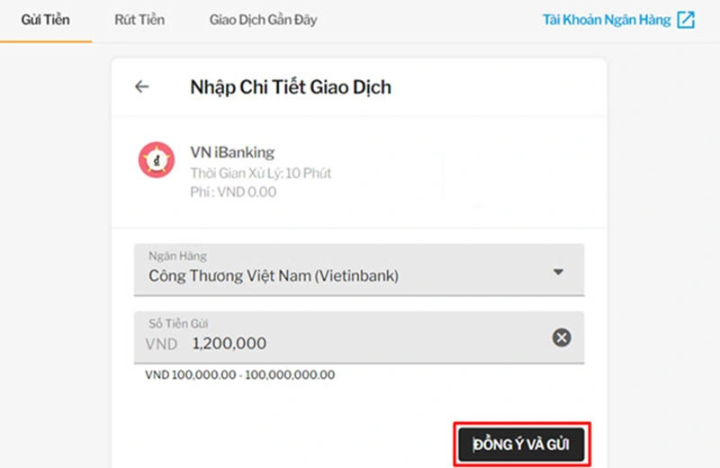 Nạp tiền TapTap qua VN iBanking (Internet Banking)